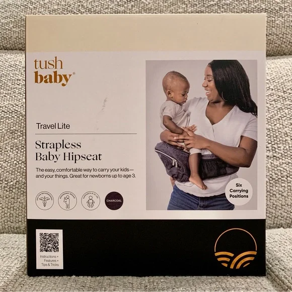 New Tushbaby Baby Hip Seat Carrier Lite Charcoal - Picture 1 of 5